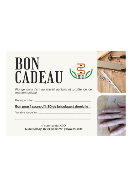 <strong>Bon Cadeau</strong> <em>Cours de bricolage</em><br  /></p><p> 