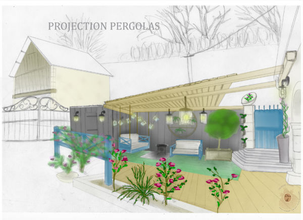 <strong>projection espace pergolas</strong> <em>Les extérieurs sont une extension de la maison. A ne pas négliger.</em><br /></p><p>