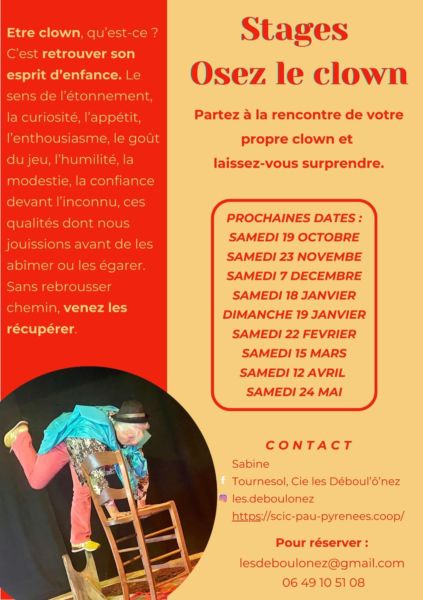 flyer annonçant les stages de clown de l’année